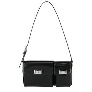 By Far Billy Patent Shoulder Bag, Black